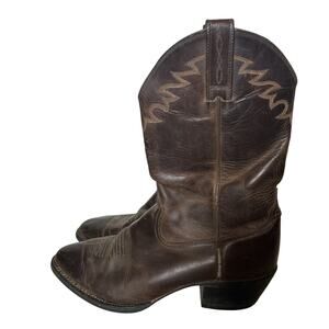 Ariat Brown Leather Cowboy Western Work Boots Size 9 EE Extra Wide